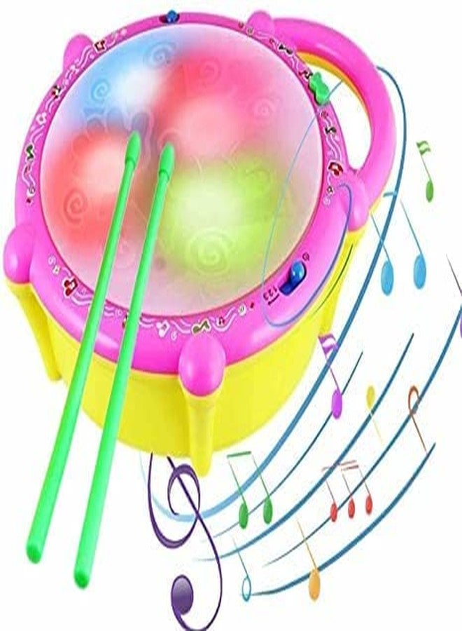 Plutofit Music Drum with 3D Lights Flash Drum for Kids - Image 1